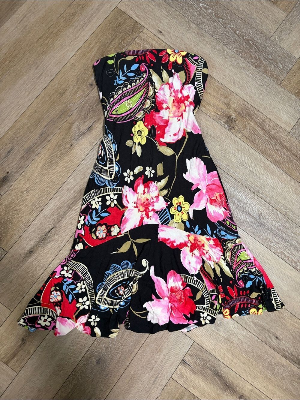 Cache Strapless Floral Dress